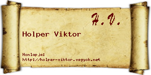 Holper Viktor névjegykártya